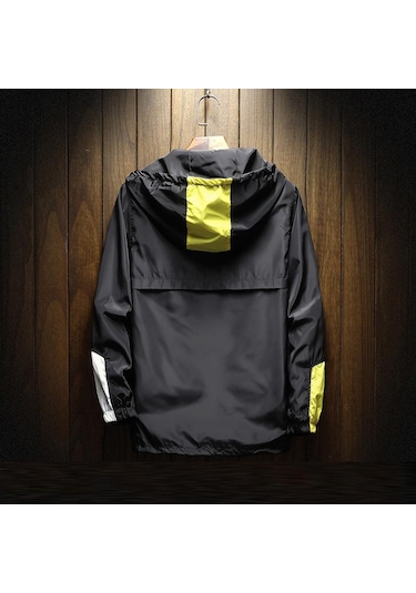 İlkbahar Sonbahar Patchwork Sokak Ceketler Erkekler Kapşonlu Rahat Arrı Baskı Rüzgarlık Ceket Erkek Hip Hop Ceket Homme Beyaz