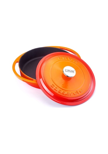 Lava Döküm Çok Amaçlı Yayvan Tencere Döküm Demir Kapak Heritage Serisi Çap(Ø)28cm.