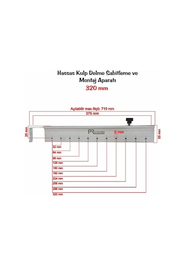 Hassas Kulp Delme Sabitleme Ve Montaj Aparatı 320 Mm