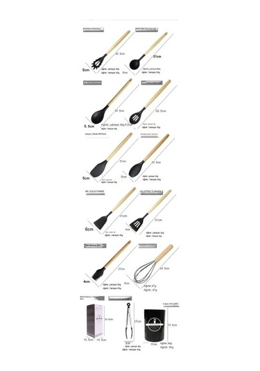 79125 12 Parça Yapışmaz Silikon Mutfak Eşyaları Seti Yeşil