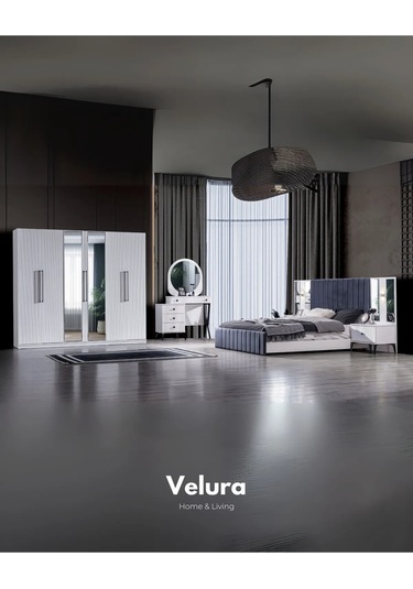 Stil Beyaz Modern 6 Kapaklı Aynalı Gardırop Dolap