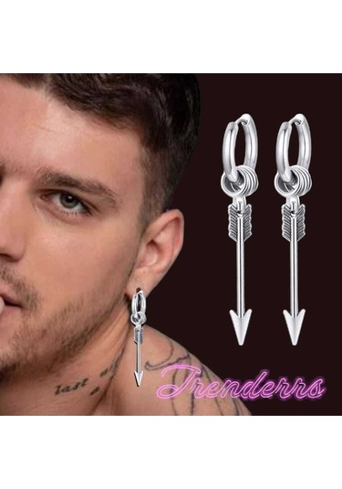 Tezzgelsin Unisex Hipoalerjenik Gothic Punk Paslanmaz Iki Adet Çelik Küpe Siyah - Beyaz