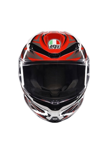 Agv K6 S Reeval White Red Grey Kapalı Kask Kırmızı - Beyaz