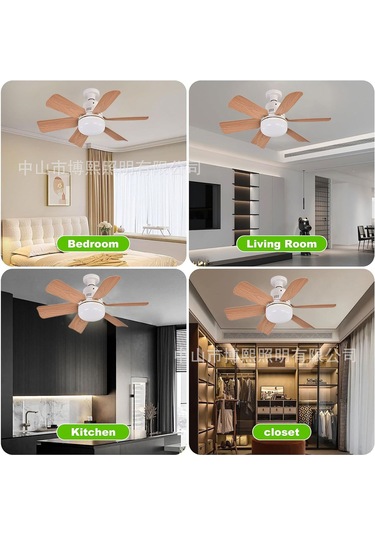 Uzaktan Kumandalı E27 Çıkarılabilir Kanatlar Ev Tipi Modern Işıklı Tavan Vantilatörü 40w Beyaz