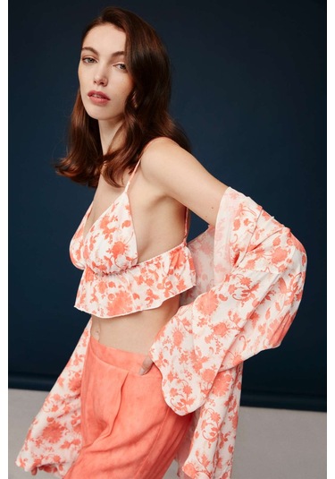 Bonnie&Clyde - Kadın Somon Viskon 3 lü Bralet Takımı  30007 Somon