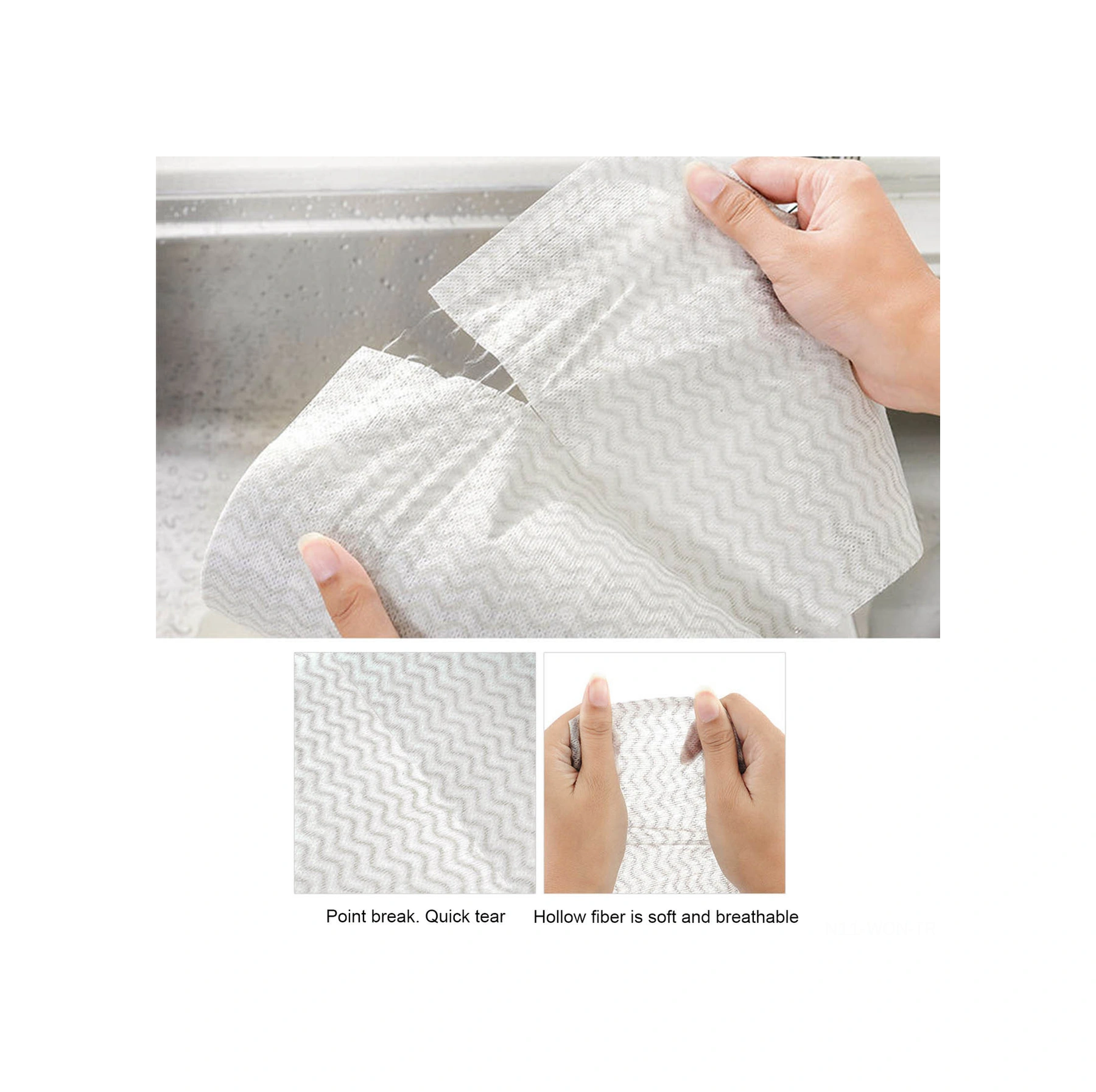 Neevoyu Tek Kullandım Atılan Mutfak Bezi - Yağ Tutmayan, Suyu Çeken Nonwoven Temizlik Ürünü Beyaz