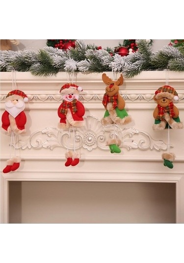Lijinxu Noel Asılı Duvar Süsleri Bez Bebek Kolye Parti