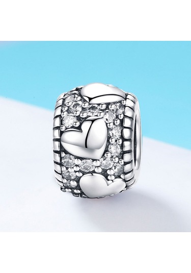 S925 Ayar Gümüş Parlatıcı Kalbim Boncuk Dıy Bilezik Kolye Aksesuarları Çok Renkli