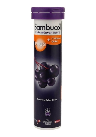 Sambucol Plus Kara Mürver Özütü Efervesan 15 Tablet Sambucol Plu