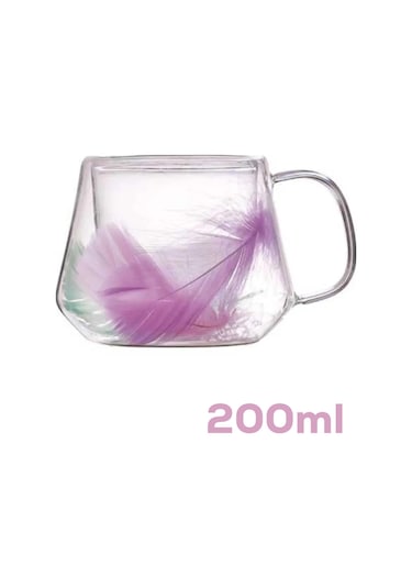 Perotti 16798 Double Feather Çift Cidarlı Kupa 2 Adet 200 Ml Şeffaf