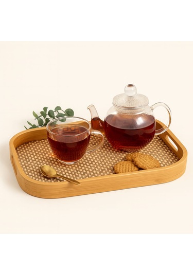 Dekorasyaa Bambu Dikdörtgen Tepsi 33cm X 22cm X 5cm Bambu