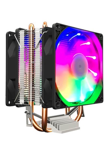 Coolmoon Rgb Led Kule Tip Çift Fan Bakır Taban İşlemci Soğutucu