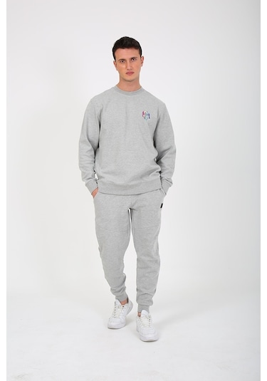 Esqudo Skull Erkek Sweatshirt Eswtp0001 Gri