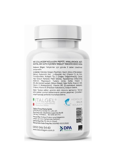 Wecollagen With Type-2 Collagen Balık Kolajeni 45 Tablet