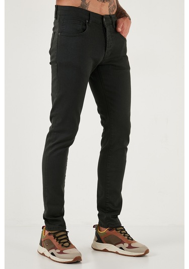 Buratti Streç Pamuklu Slim Fit Normal Bel Dar Paça Jeans Erkek Kot Pantolon 1115C24Napoli Nefti