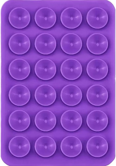 2adet Küçük Vakumlu Öpücüklü 02 Çift Taraflı Silikon Telefon Tutucu Mor