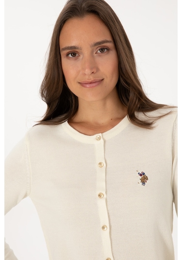 U.s. Polo Assn. Kadın Hırka Triko 50307737-vr256 İnci