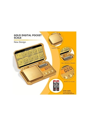 Fastbuy Dream011 Kompakt Mini Altın Ölçü Yüksek Hassasiyet 200g 001g Takı Elmas Tartımı Seti 50g Ağırlıklar Dahil Altın Altın