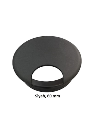 Masaüstü Kablo Kanalı Deliği Kapağı Siyah 6 Cm