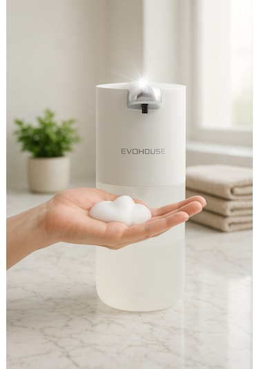 Evo House Otomatik Sensörlü Köpük Sıvı Sabunluk Şarjlı- Duvara Monte - P12S Model