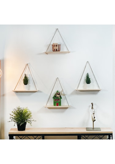 Duvar Rafı Ahşap Raf 4 Adet 5041