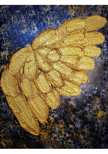 El Yapımı Melek Kanatlı Rölyef Tablo 50x70