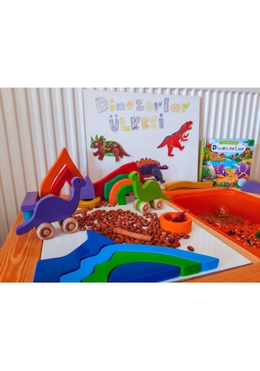 Woodnjoy Hareketli Ahşap Mini Dinazor Yeşil