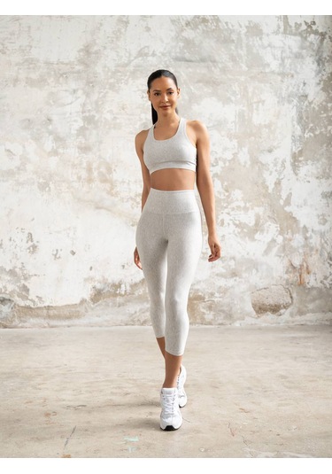 Gri Esinti Spor Kapri Tayt Açık Gri