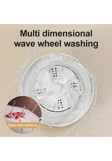 Fochsia Taşınabilir  Gri Type-c Şarjlı Seyahat Çamaşır Makinesi