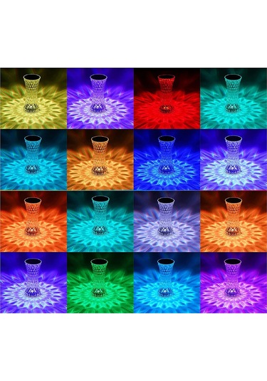 Rose Diamond Table Lamp Usb Charcing Dokunmatik , Kumandalı Usb Şeffaf