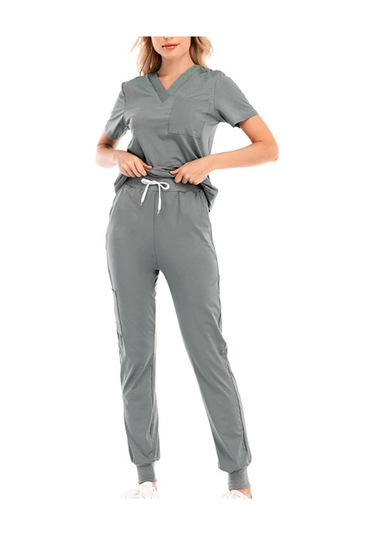 Dolıty Çok Cepli V Yaka İş Elbisesi Ile Nefes Alabilen Xl-gri