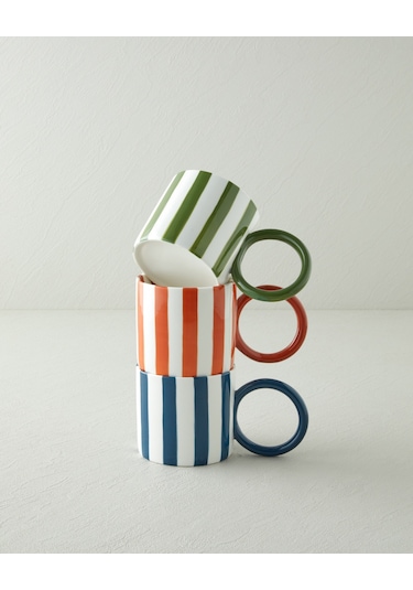English Home Boldy Lines New Bone China Kupa 350 Ml Yeşil Yeşil
