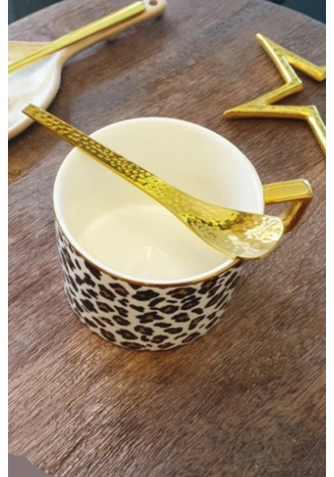 Jasper D-298 Gold Çay Kaşığı Kahve Dondurma Tatlı Pasta Şeker Kaşık Set Altın