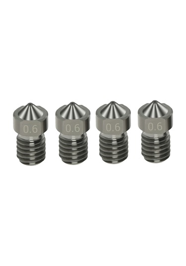 Konesam 3d Yazıcı Uyumlu 0.6mm V6 Sert Çelik Nozzle - 4 Adet, 1.75mm Filament İçin Dayanıklı Aşınma Direnci