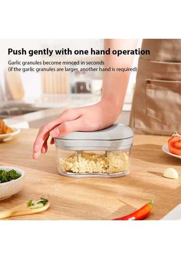 Teltree Pratik Mutfak Yardımcısı: Manuel Sarımsak Doğrayıcı Ve Sebze Kesici Gri