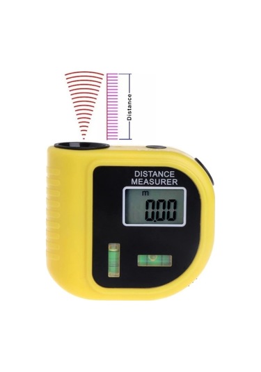 Butuglobal Cp-3010 0.5-18m Lazer İşaretleyicili Ultrasonik Mesafe Ölçer Sarı