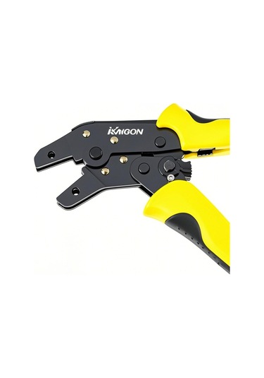 Geeksen Endüstriyel Ratchetlı İletken Pres Aleti, 0.14-1.5mm² Aralığında, Ergonomik Tasarım, Yüksek Karbon Çelik, Kolay Kullanım, Kesin Presleme Sarı