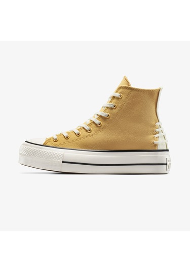 Converse Chuck Taylor All Star Lift Crafted Laces Unisex Beyaz Platform Sneaker A12551c Sarı