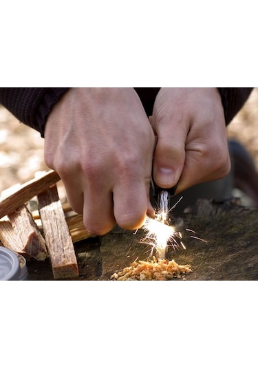 Survive Magnezyum Çubuğu Ateş Başlatıcı Çakmak Taş Siyah