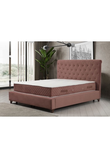 160x200 Deluxe Baza+başlık+sonata Yatak Gül Kurusu