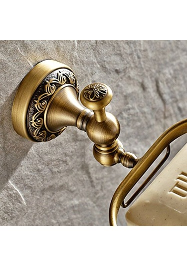 Reedark Duvar Takılı Antika Pirinç Sabun Kutusu - Pas Koruyucu, Zengin Desenli, Banyo/oda Kullanıma Uygun, Kolay Kurulum Kahverengi