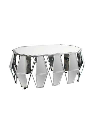 Vitale Geo Aynalı Orta Sehpa Silver 120 Cm Ak.wlt0464