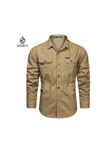 İlkbahar Ve Sonbahar İçin Uzun Kollu Erkek Gömlekleri, Günlük Ve Bol Kesim Erkek Gömlekleri Kahverengi