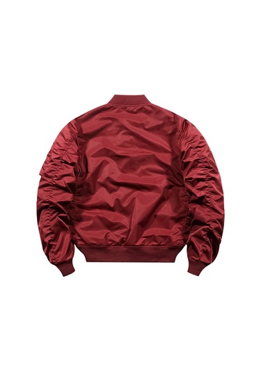 Erkek Sonbahar Kırmızı Bomber Ceket Mavi