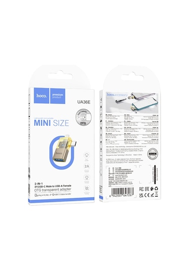 Hoco. Ua36e 2in1 Tak Çalıştır Lightning Ve Type-c To Usb 3.0 Dönüştürücü - Siyah