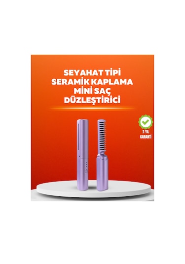 Usb Şarjlı Kablosuz Saç Düzleştirici Seyahat Ve Günlük Kullanım