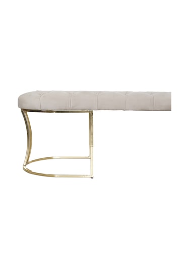 VİEGO GOLD KREM-Kapitoneli Model Puf&Bench&Koltuk-Oturak-Uzun Makyaj Puff-Yatak Odası Ucu&Önü