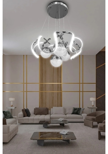 Arya Xl 4 Top Modern Salon - Oturma Odası Avizesi Renkli