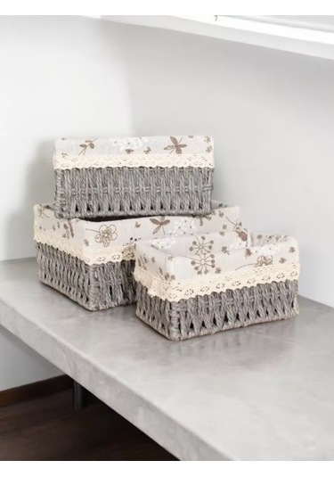 Logovo Bobrov Örgü Sepetimiz, 3 Adet. 142933102 Gri