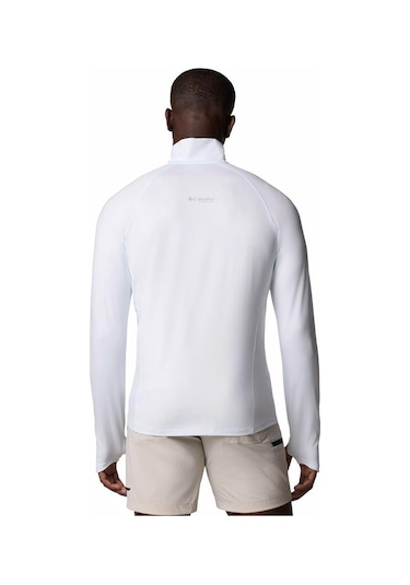 Summit Valley Half Zip Erkek Uzun Kollu Tişört-7853 Beyaz